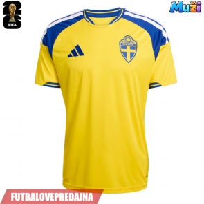 Lacne Muži Futbalové dres Švédsko MS 2026 Krátky Rukáv - Domáci
